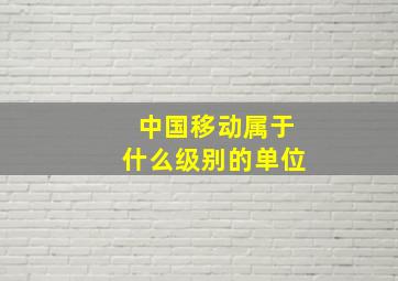 中国移动属于什么级别的单位