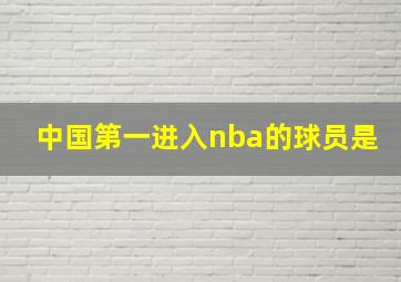 中国第一进入nba的球员是