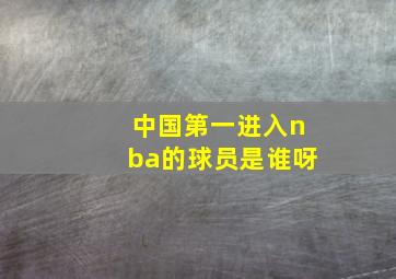 中国第一进入nba的球员是谁呀