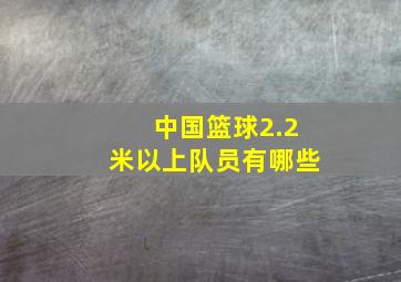 中国篮球2.2米以上队员有哪些