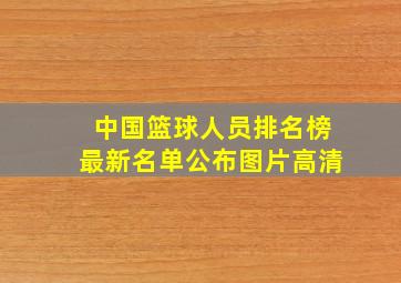 中国篮球人员排名榜最新名单公布图片高清