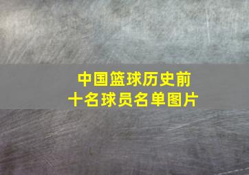 中国篮球历史前十名球员名单图片