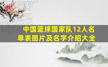 中国篮球国家队12人名单表图片及名字介绍大全