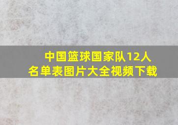 中国篮球国家队12人名单表图片大全视频下载