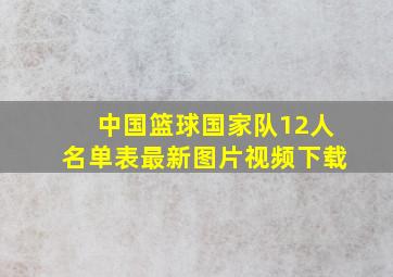 中国篮球国家队12人名单表最新图片视频下载