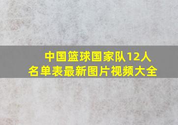 中国篮球国家队12人名单表最新图片视频大全