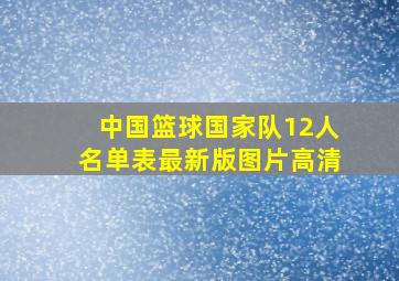 中国篮球国家队12人名单表最新版图片高清