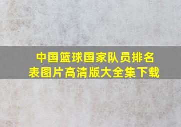 中国篮球国家队员排名表图片高清版大全集下载