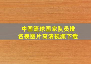 中国篮球国家队员排名表图片高清视频下载