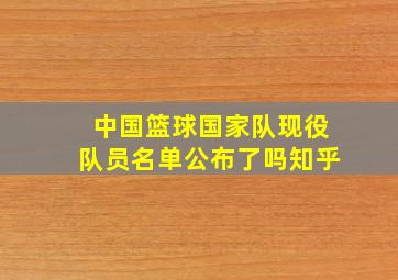 中国篮球国家队现役队员名单公布了吗知乎