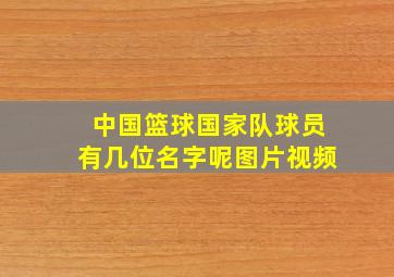 中国篮球国家队球员有几位名字呢图片视频