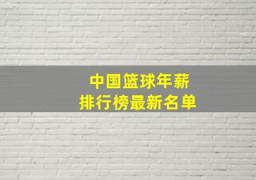 中国篮球年薪排行榜最新名单