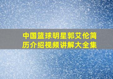 中国篮球明星郭艾伦简历介绍视频讲解大全集