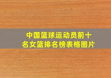 中国篮球运动员前十名女篮排名榜表格图片