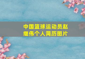 中国篮球运动员赵继伟个人简历图片