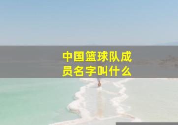 中国篮球队成员名字叫什么