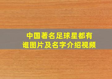 中国著名足球星都有谁图片及名字介绍视频