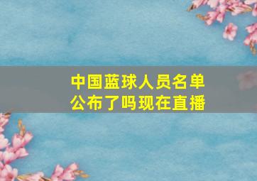 中国蓝球人员名单公布了吗现在直播