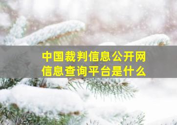 中国裁判信息公开网信息查询平台是什么