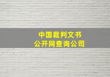 中国裁判文书公开网查询公司