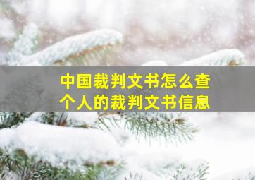 中国裁判文书怎么查个人的裁判文书信息