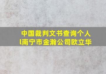 中国裁判文书查询个人l南宁市金瀚公司欧立华