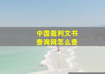 中国裁判文书查询网怎么查