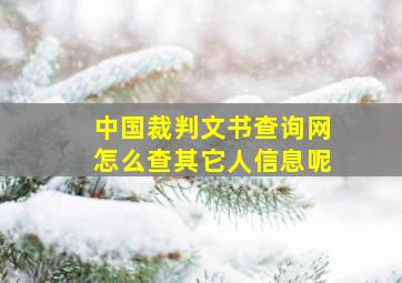 中国裁判文书查询网怎么查其它人信息呢