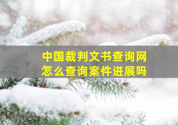 中国裁判文书查询网怎么查询案件进展吗