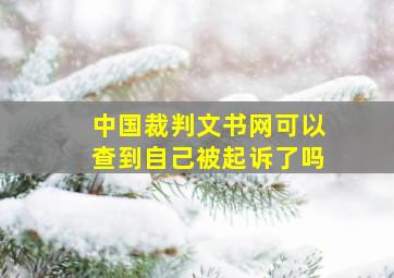 中国裁判文书网可以查到自己被起诉了吗