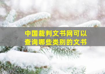 中国裁判文书网可以查询哪些类别的文书