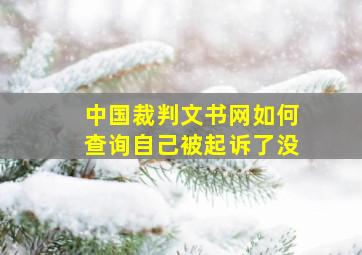 中国裁判文书网如何查询自己被起诉了没