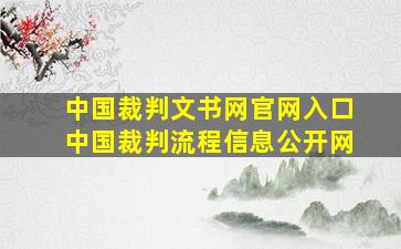 中国裁判文书网官网入口中国裁判流程信息公开网