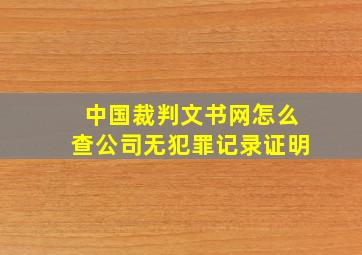 中国裁判文书网怎么查公司无犯罪记录证明