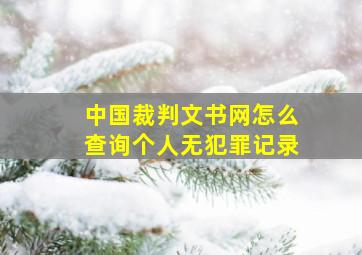 中国裁判文书网怎么查询个人无犯罪记录