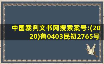 中国裁判文书网搜索案号:(2020)鲁0403民初2765号