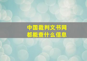 中国裁判文书网都能查什么信息