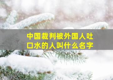 中国裁判被外国人吐口水的人叫什么名字