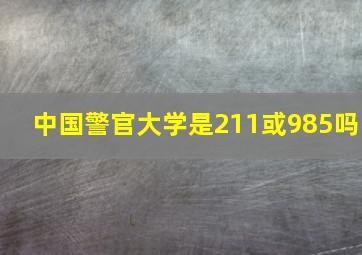 中国警官大学是211或985吗