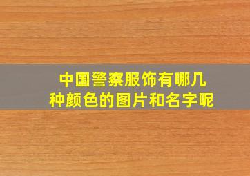 中国警察服饰有哪几种颜色的图片和名字呢