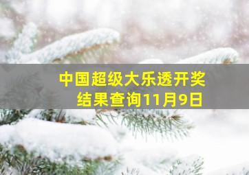 中国超级大乐透开奖结果查询11月9日