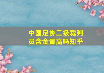 中国足协二级裁判员含金量高吗知乎