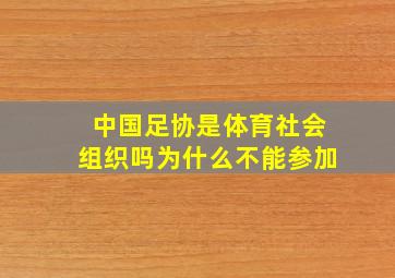 中国足协是体育社会组织吗为什么不能参加