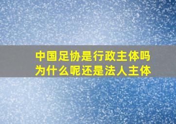 中国足协是行政主体吗为什么呢还是法人主体