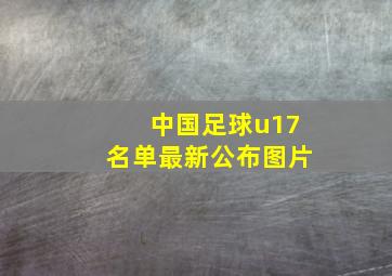 中国足球u17名单最新公布图片