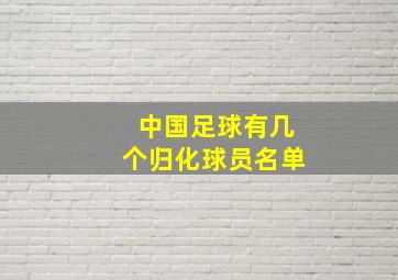 中国足球有几个归化球员名单