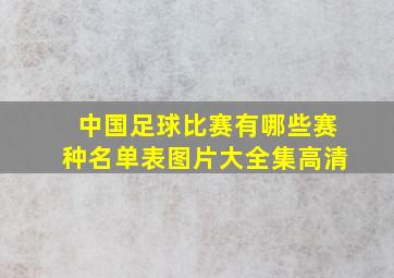 中国足球比赛有哪些赛种名单表图片大全集高清