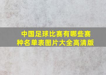 中国足球比赛有哪些赛种名单表图片大全高清版