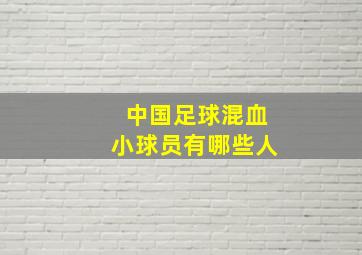 中国足球混血小球员有哪些人