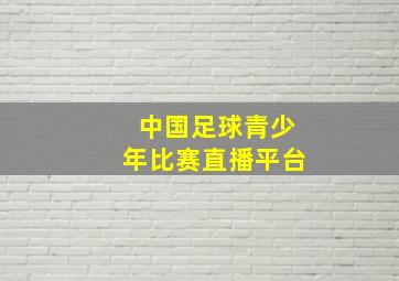 中国足球青少年比赛直播平台